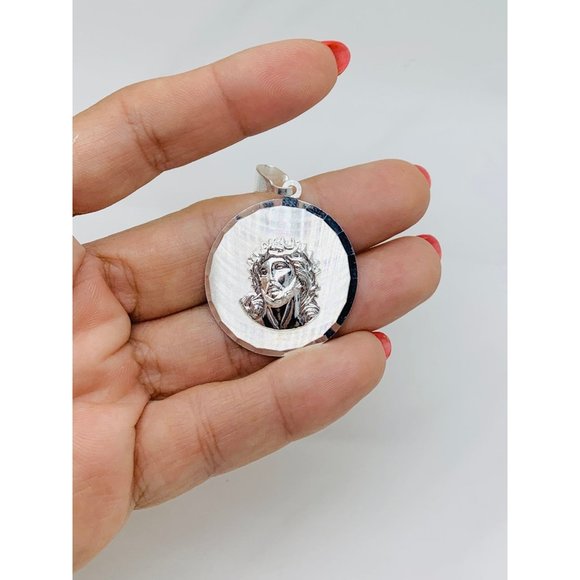 925 Sterling Silver pendant medallion Jesus Christ